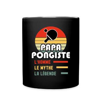 papa pongiste homme mythe légende ping pong - Mug uni - noir - Devant