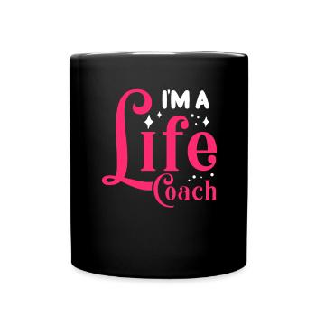 Life Coach Mentor Trainer Mindset Influencer Blog - Full Colour Mug - black - Front
