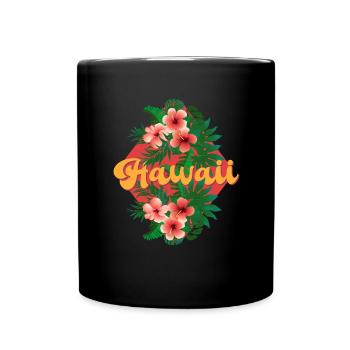 Hawaii Flowers Hibiscus Island Vacation Ocean - Full Colour Mug - black - Front