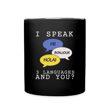 Dual Language Team Bilingual Teacher School Tutor - Full Colour Mug - black - Front