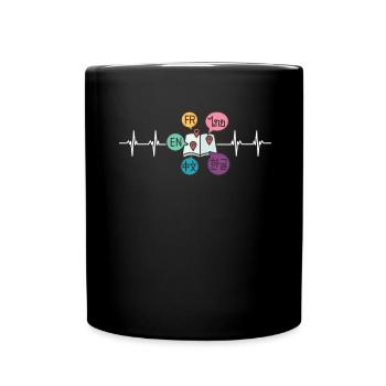 Dual Language Team Bilingual Teacher School Tutor - Full Colour Mug - black - Front
