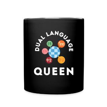 Dual Language Team Bilingual Teacher School Tutor - Full Colour Mug - black - Front