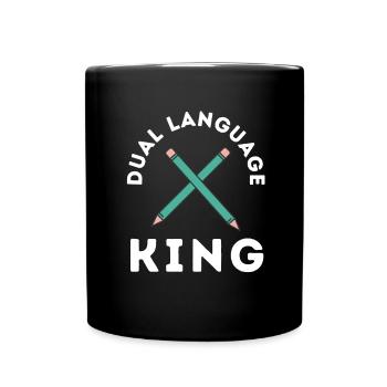 Dual Language Team Bilingual Teacher School Tutor - Full Colour Mug - black - Front