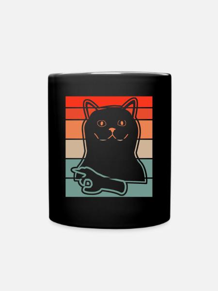 Reingeschaut Katze Reingeguckt - Tasse einfarbig - Schwarz