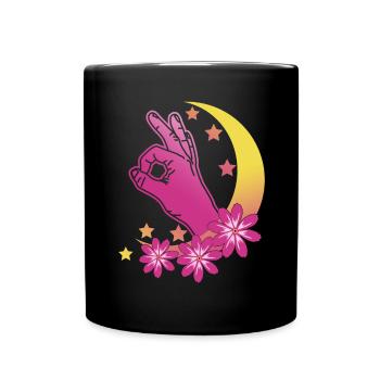 Looked in Vaporwave Moon Looked in - Full Colour Mug - black - Front