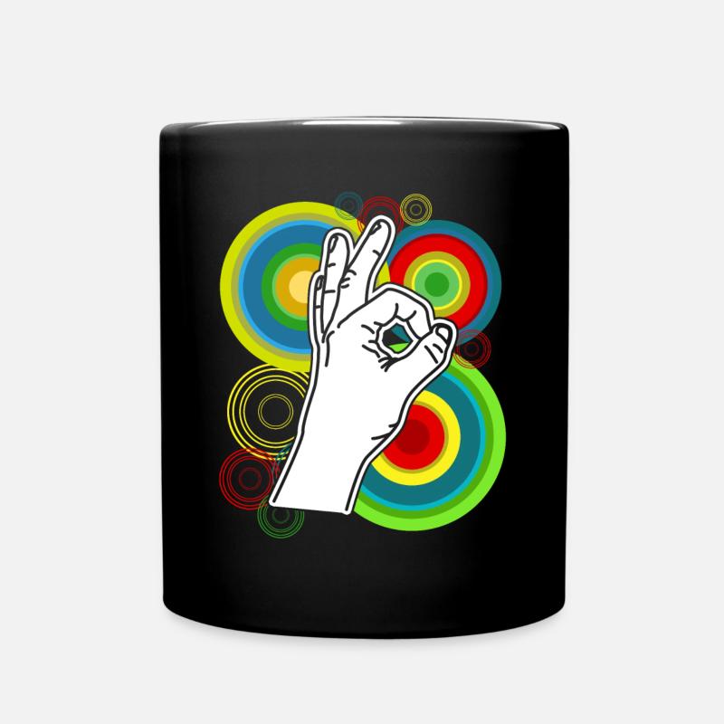 Reingeschaut Retro lustig Reingeguckt - Tasse einfarbig - Schwarz