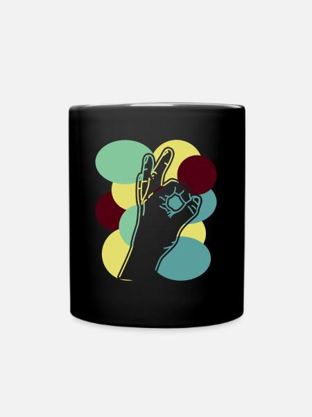 Reingeschaut Retro Reingeguckt - Tasse einfarbig - Schwarz