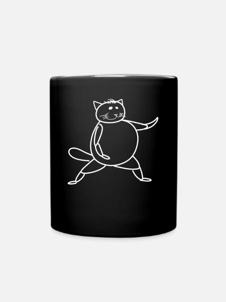 Qigong Qi Gong Katze Chigong - Tasse einfarbig - Schwarz
