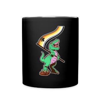 LGBTQ-Flagge - Dinosaurierbär - Tasse einfarbig - Schwarz - Vorne