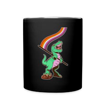 Drapeau LGBTQ - Dinosaur Lesbian - Mug uni - noir - Devant