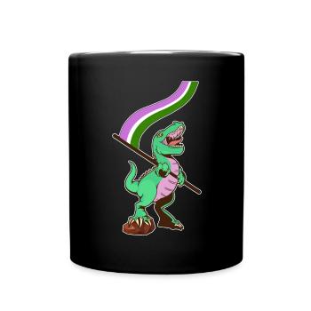 Drapeau LGBTQ - Dinosaur Genderqueer - Mug uni - noir - Devant