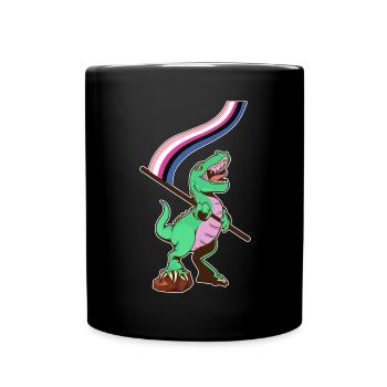 Drapeau LGBTQ - Fluide sexuel de dinosaure - Mug uni - noir - Devant