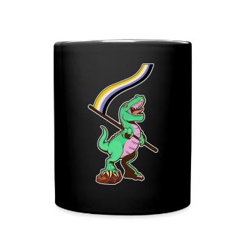LGBTQ Flag - Dinosaur Non-Binary - Full Colour Mug - black - Front
