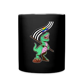 LGBTQ-Flagge - Dinosaurier Straight Ally - Tasse einfarbig - Schwarz - Vorne