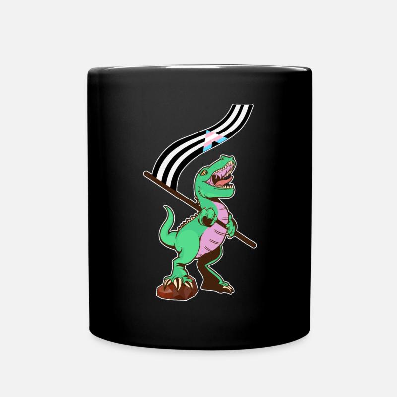 LGBTQ-Flagge - Dinosaurier Trans Ally - Tasse einfarbig - Schwarz