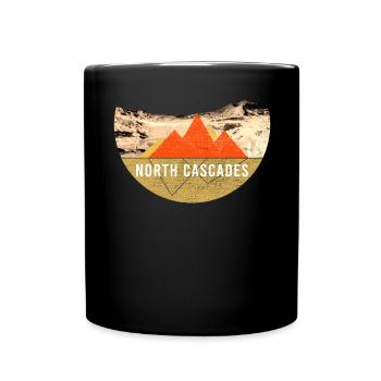 Vintage - North Cascades National Park - Full Colour Mug - black - Front