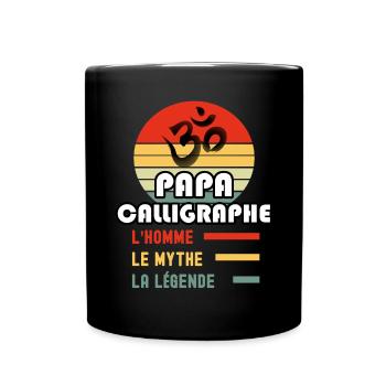 papa calligraphe homme mythe légende calligraphie - Mug uni - noir - Devant