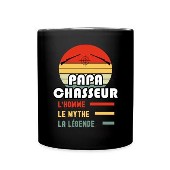 papa chasseur fusil homme mythe légende chasse - Mug uni - noir - Devant
