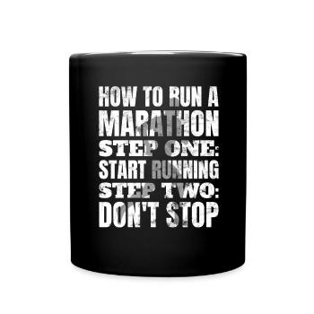 Wie man Marathon läuft - Marathon Laufen - Tasse einfarbig - Schwarz - Vorne