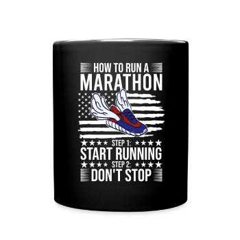 Wie man Marathon läuft - Marathon Racer - Tasse einfarbig - Schwarz - Vorne