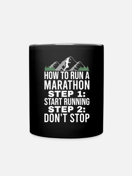 Lustig Marathon Motivation Lauftraining - Tasse einfarbig - Schwarz