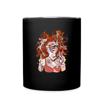 Red Head Tattooed Inked Redhead Ginger Irish - Full Colour Mug - black - Front