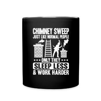 Schornsteinfeger Kaminkehrer Chimney Sweep - Tasse einfarbig - Schwarz - Vorne