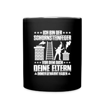 Schornsteinfeger Kaminkehrer Chimney Sweep - Tasse einfarbig - Schwarz - Vorne