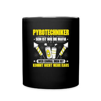 Pyrotechniker Feuerwerk Pyrotechnik Pyrotechnician - Tasse einfarbig - Schwarz - Vorne