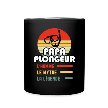 papa plongeur tuba homme mythe légende plongée - Mug uni - noir - Devant