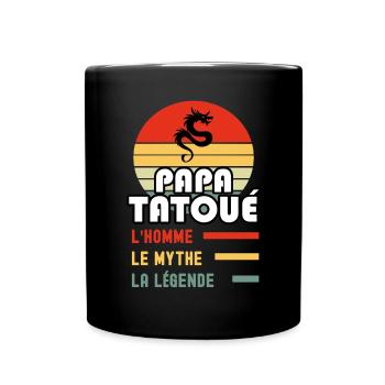 papa tatoué homme mythe légende papa tatouage - Mug uni - noir - Devant