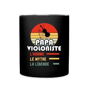 papa violoniste homme mythe légende papa violon - Mug uni - noir - Devant