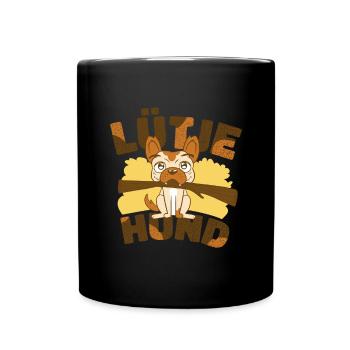 Lütje Dog Low German small dog - Full Colour Mug - black - Front