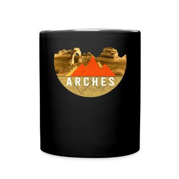 Jahrgang - Arches Peak Nationalpark - Tasse einfarbig - Schwarz - Vorne