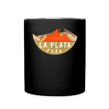 Vintages USA-Wandern - La Plata-Spitze - Tasse einfarbig - Schwarz - Vorne