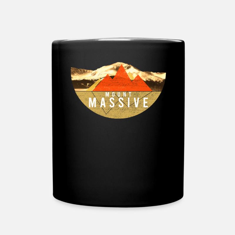 Vintages USA-Wandern - Berg Massiv - Tasse einfarbig - Schwarz