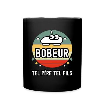 tel père tel fils cadeau papa bobeur bobsleigh - Mug uni - noir - Devant