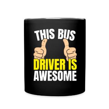 This bus driver is great school bus driver - Full Colour Mug - black - Front