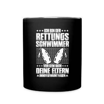Rettungsschwimmer Wasserrettung Lifesaver - Tasse einfarbig - Schwarz - Vorne