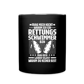 Rettungsschwimmer Wasserrettung Lifesaver - Tasse einfarbig - Schwarz - Vorne