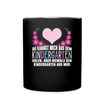 Kindergarten Witz Erzieherin Erzieher - Tasse einfarbig - Schwarz - Vorne