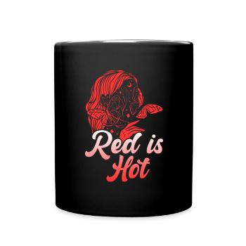 Red Is Hot Ginger Girl Redhead Red Orange Haired - Full Colour Mug - black - Front