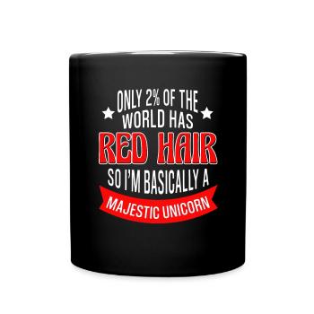 Red Hair Unicorn Magic Ginger Redhead Red Haired - Full Colour Mug - black - Front