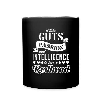 Passion Intelligence Love Ginger Redhead Red Hair - Full Colour Mug - black - Front