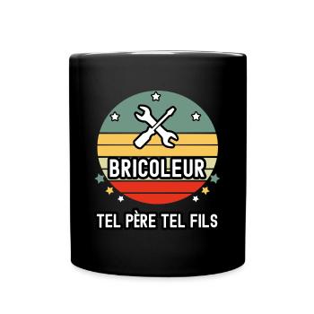 tel père tel fils papa bricoleur bricolage cadeau - Mug uni - noir - Devant