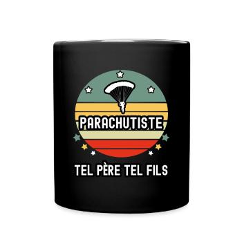 tel père tel fils papa parachutiste parachute - Mug uni - noir - Devant