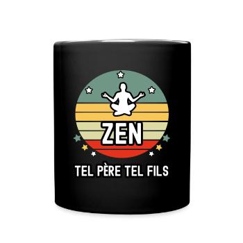 tel père tel fils papa zen cadeau papa zen - Mug uni - noir - Devant
