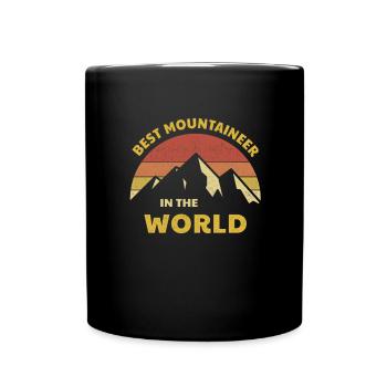 Best Mountaineer in the World Climber Design - Full Colour Mug - black - Front