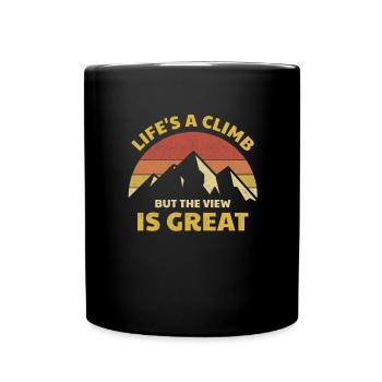 Life is a climb climb mountaineer - Full Colour Mug - black - Front