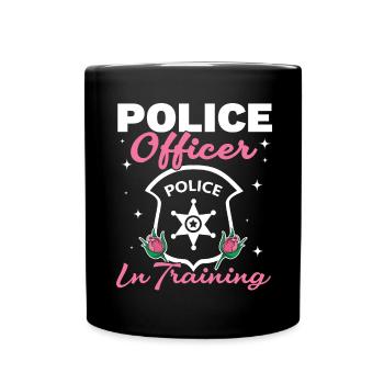 Police officer in training Police officer - Full Colour Mug - black - Front
